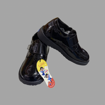 Crabkids Classic Bl\-ack Velcro School Shoes